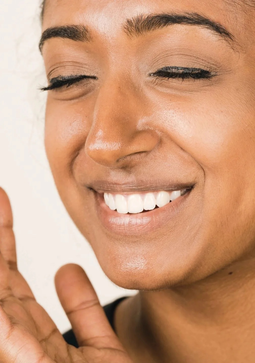 Radiant skin smile after spa facial