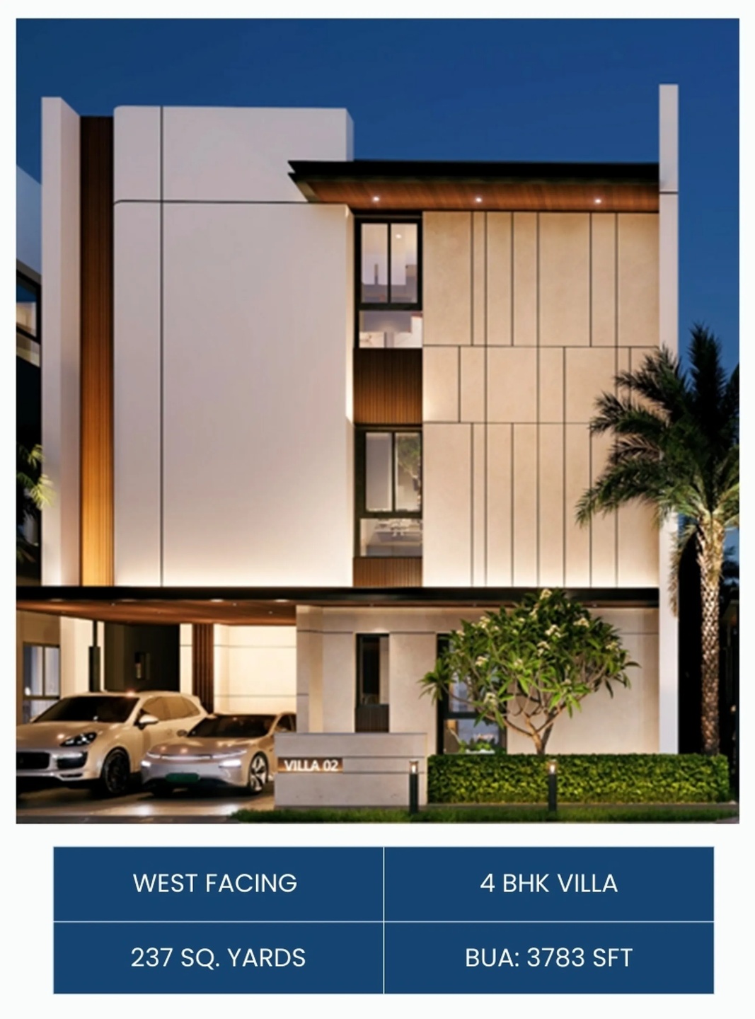West facing villa floor plan — sheet 1