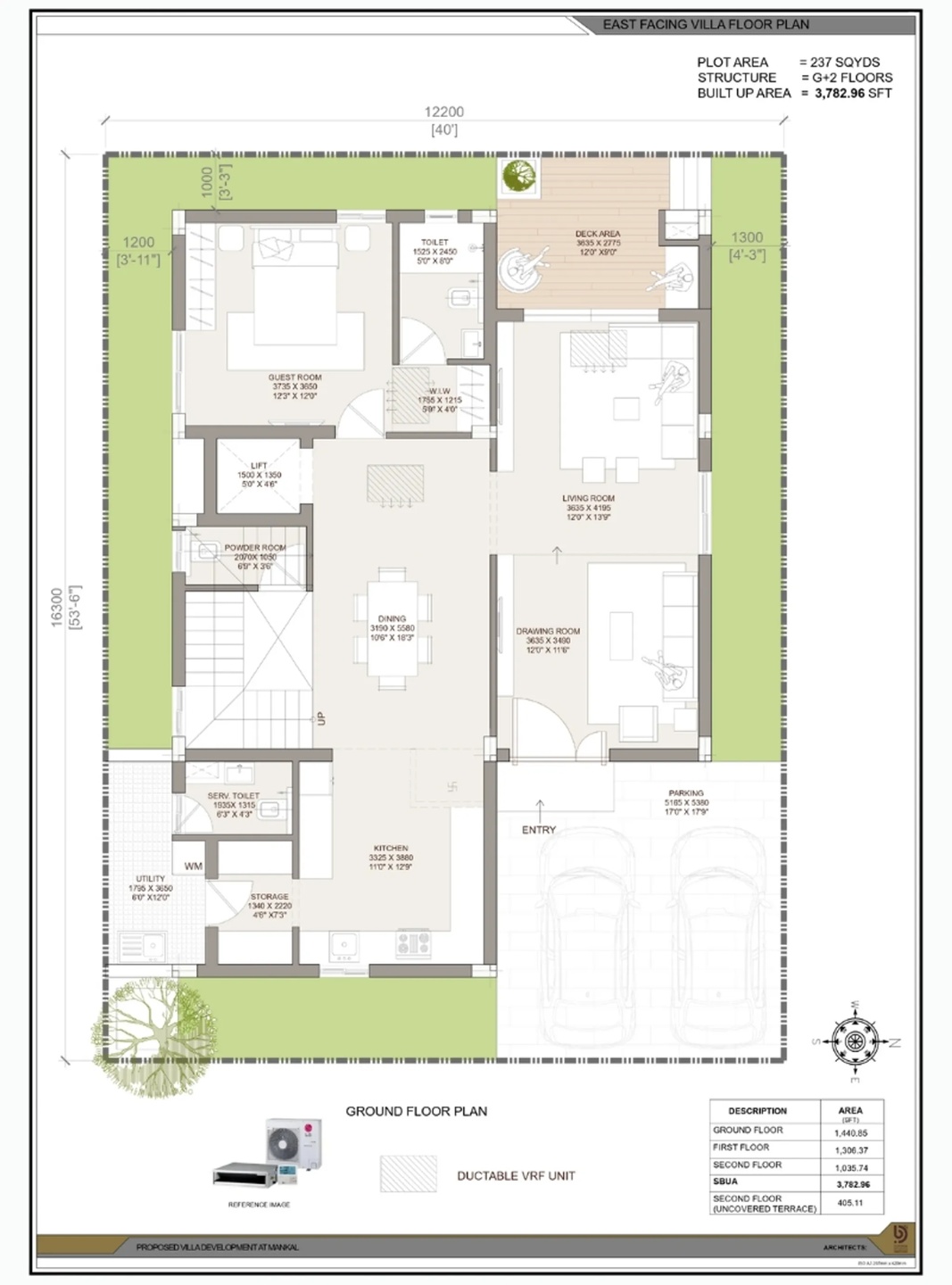 West facing villa floor plan — sheet 2