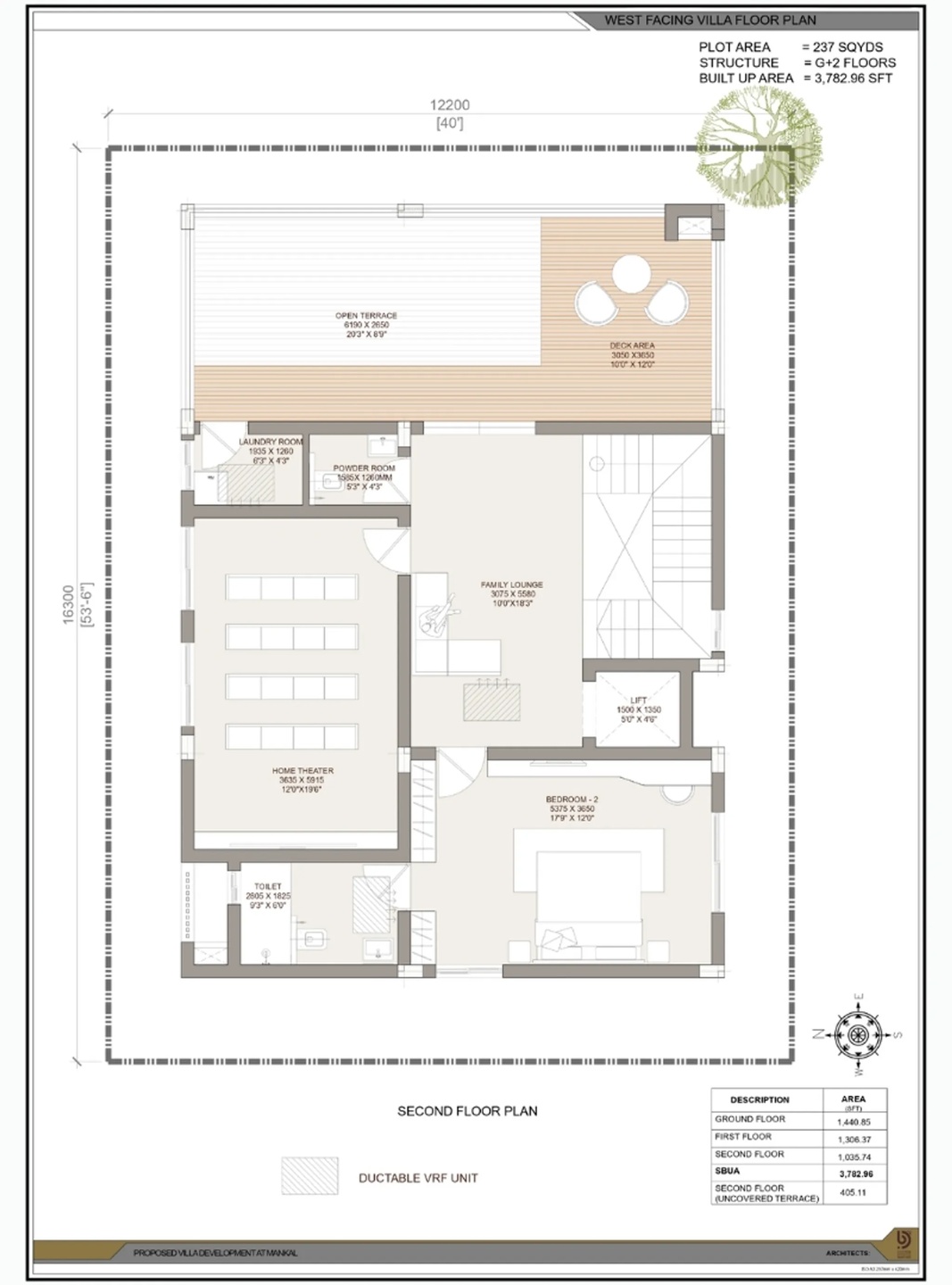 West facing villa floor plan — sheet 4
