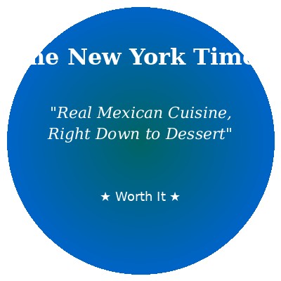 The New York Times Review - Real Mexican Cuisine, Right Down to Dessert