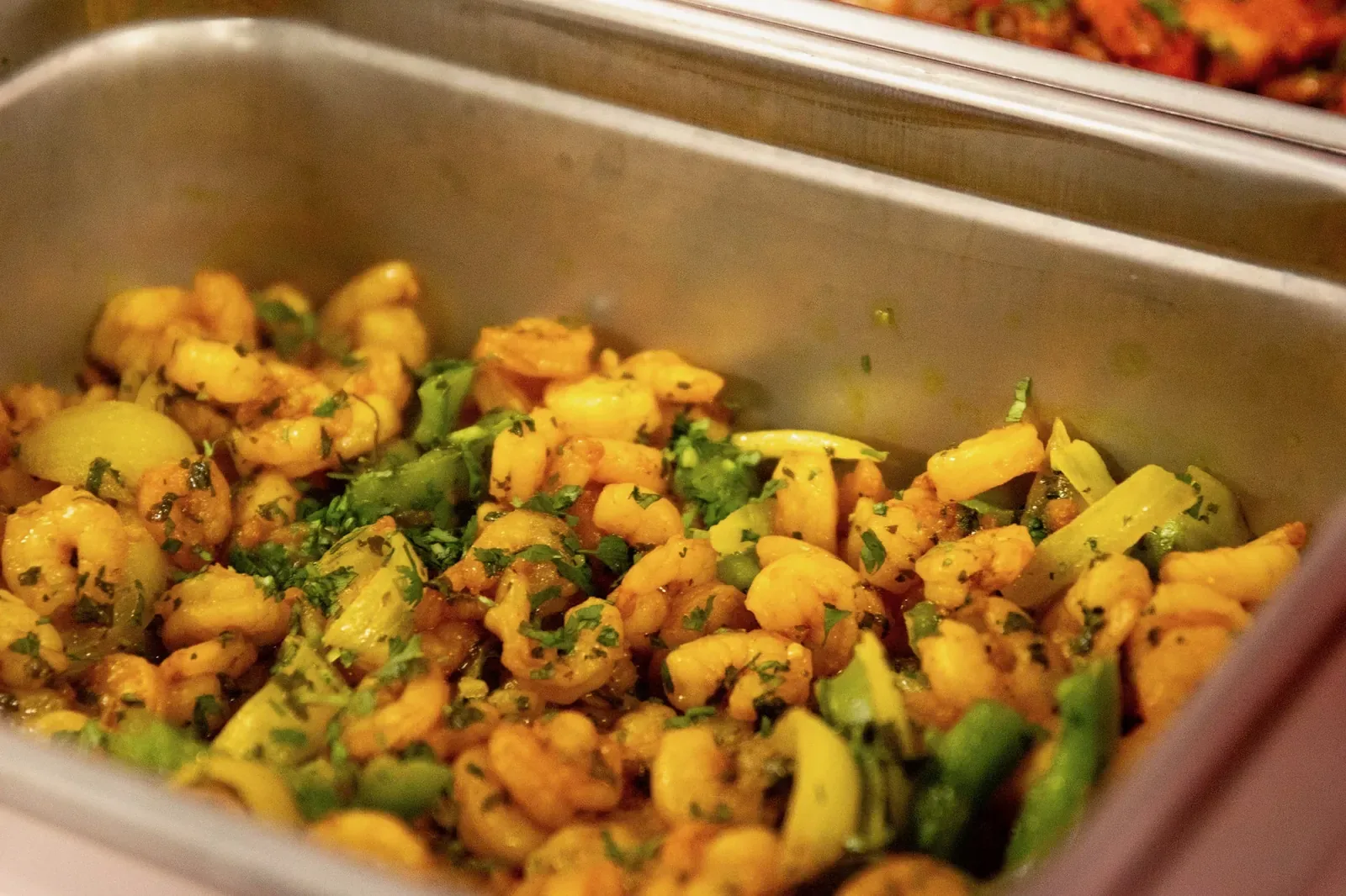 Shrimp sautéed with green peppers and cilantro