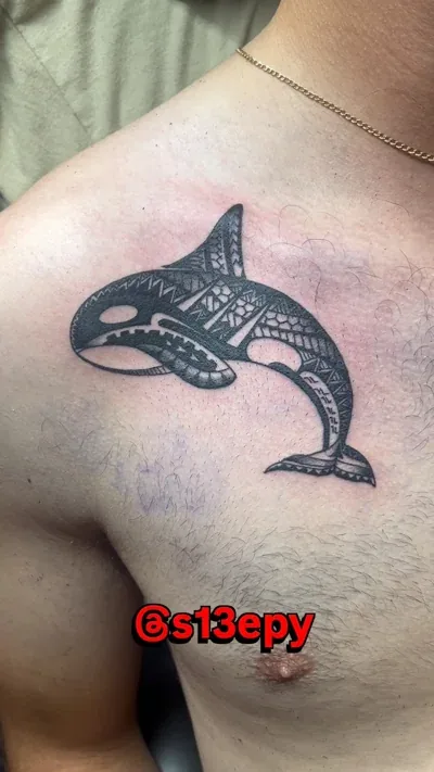 Orca whale tattoo